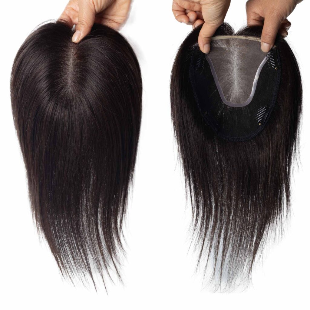 Natural hair topper for women with thin hair