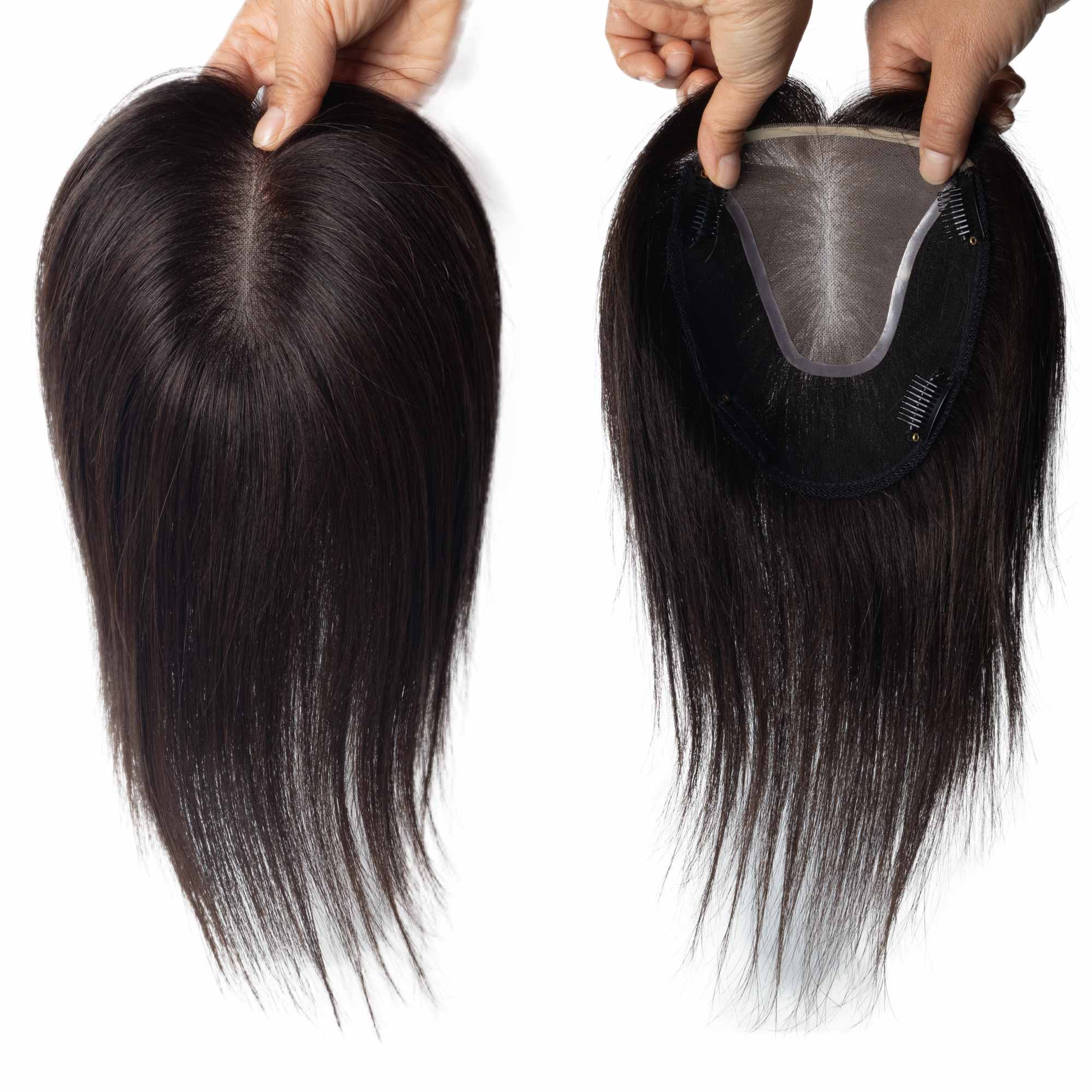 Natural hair topper for women with thin hair
